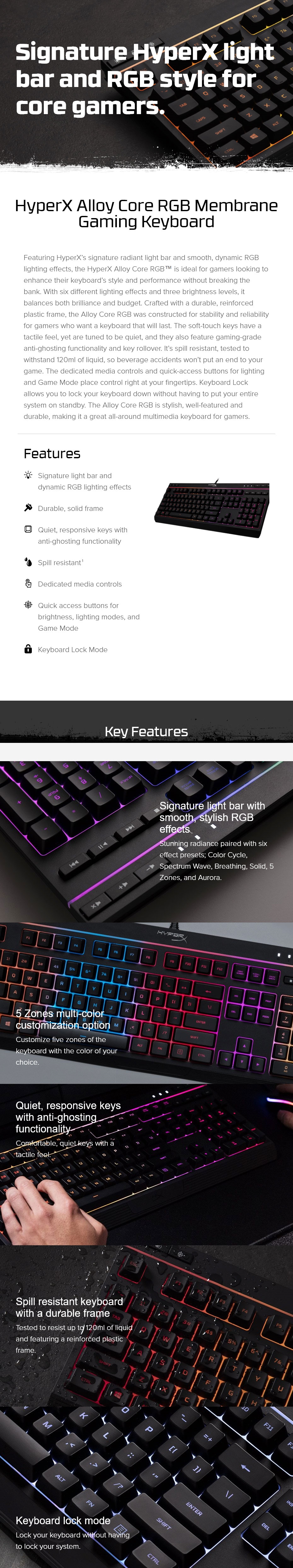 Kingston HyperX Alloy Core RGB Membrane 