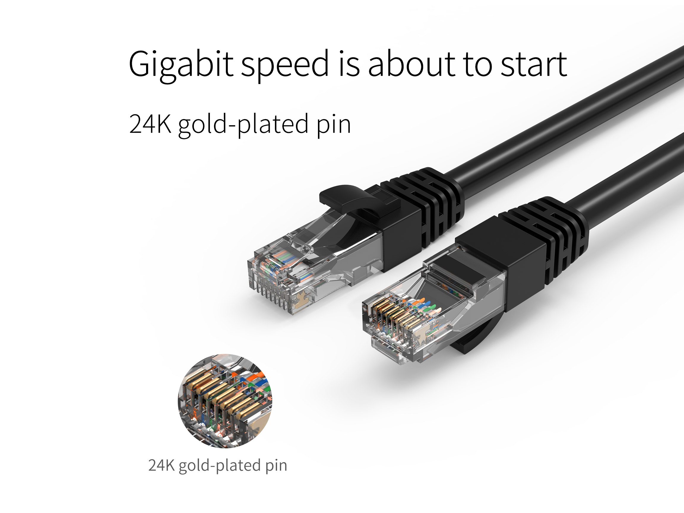 Cruxtec 3m Cat6 Network Cable - Black | High-Speed Internet | RC6-030-BK