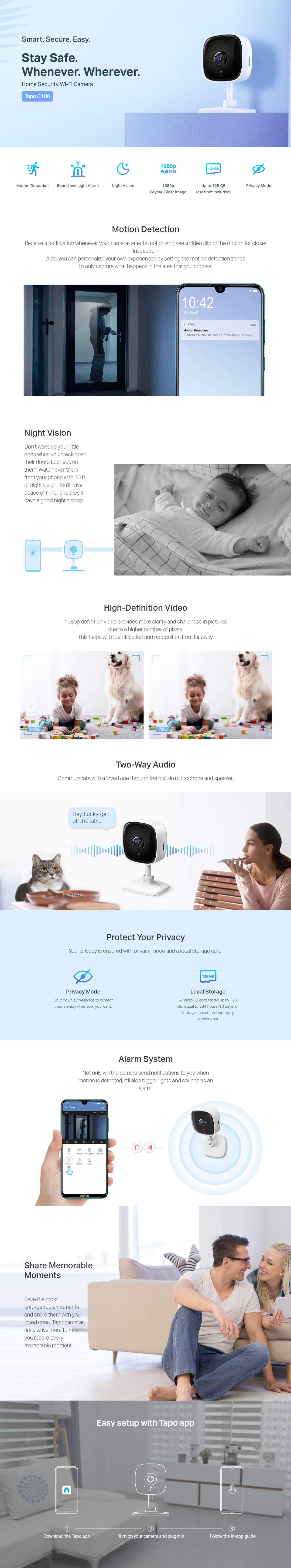 Tplink Tapo C100 Home Security Wifi Camera Price In Vmart Pk