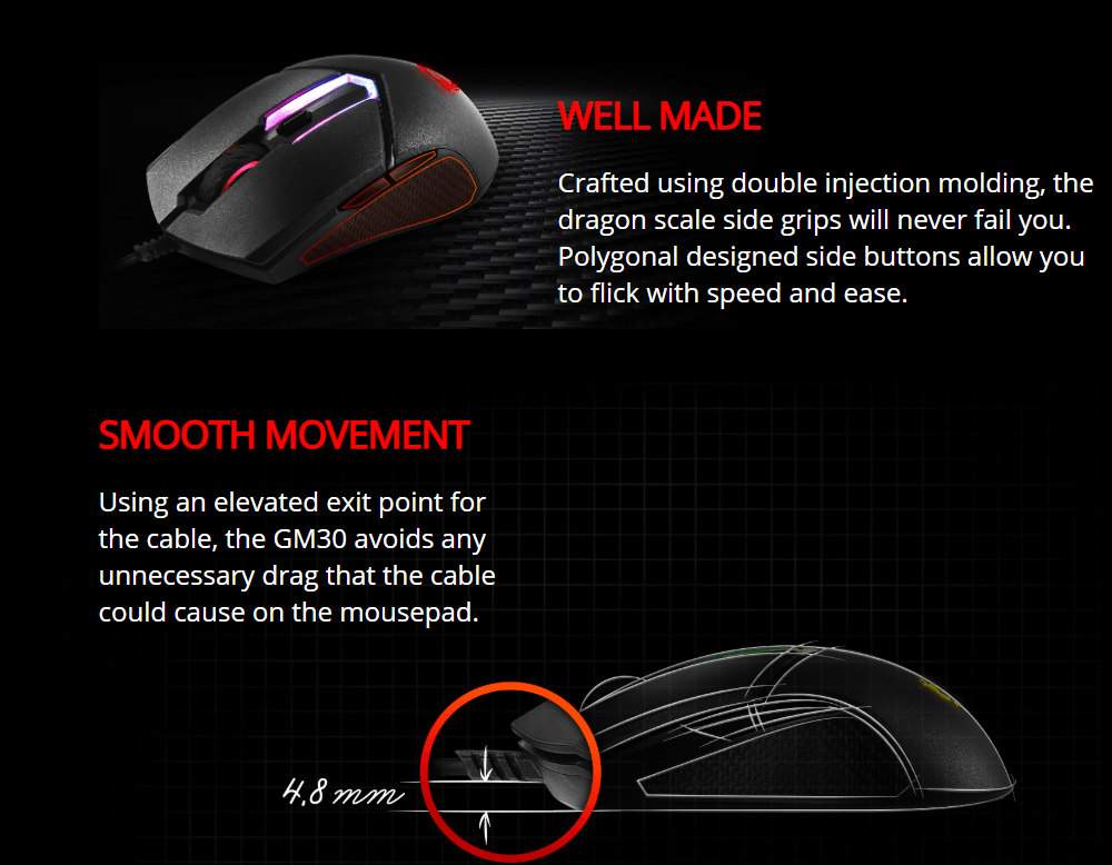 MSI Clutch GM30 RGB Gaming Mouse HighPerformance MSI Mice MSIGM30