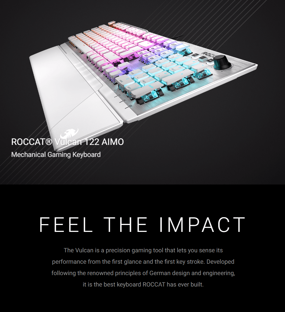 Roccat Vulcan 122 Aimo Mechanical Gaming Keyboard White Brown Switches Roc 12 941 Bn Centre Com Best Pc Hardware Prices