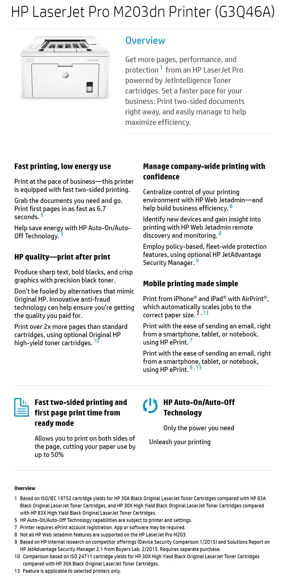 HP LaserJet Pro M203DN Mono Laser Printer (G3Q46A) | Centre Com : Best PC  Hardware Prices!