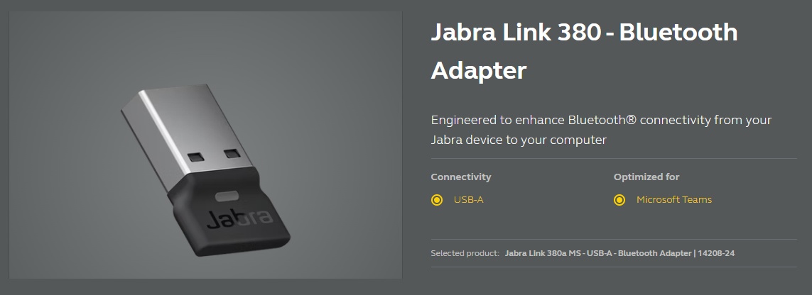 Jabra Link 380 Jabra Bluetooth Transmitter Jabra Link 380 USB-A MS