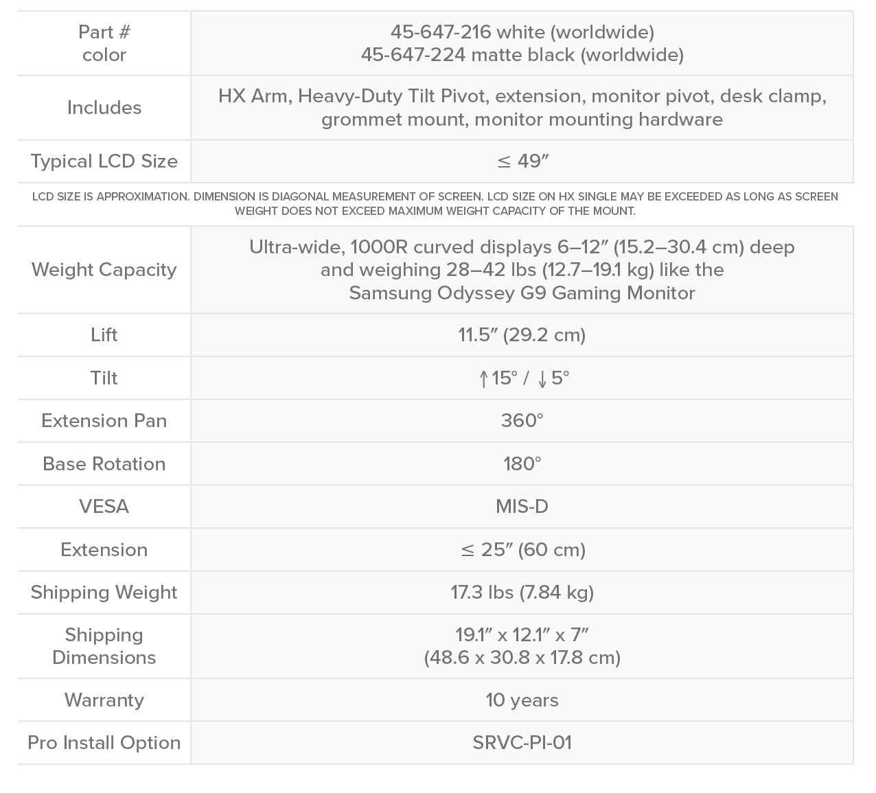 Ergotron HX Desk Monitor Arm with HD Pivot Matte Black Monitor