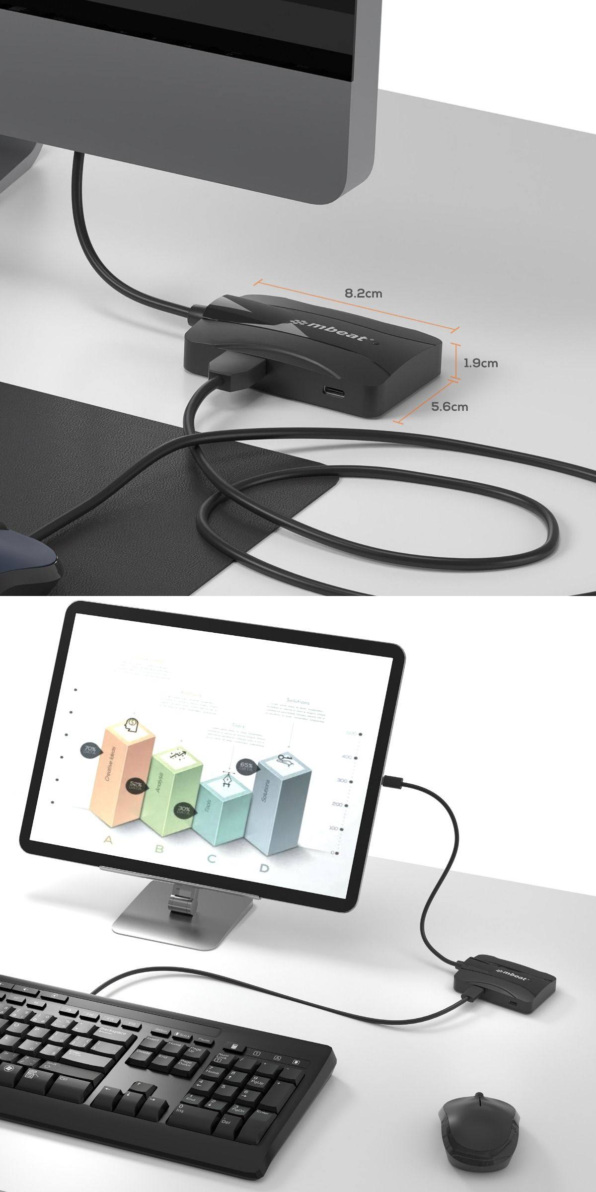 MBeat 4-Port 10Gbps USB-C 3.2 Gen 2 Hub (2A+2C) - HDD Docking Bays ...