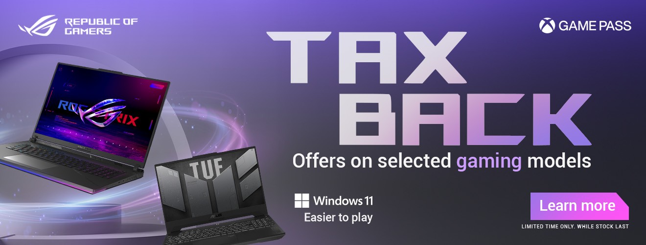 Tax Back Offers on Selected Gaming Models