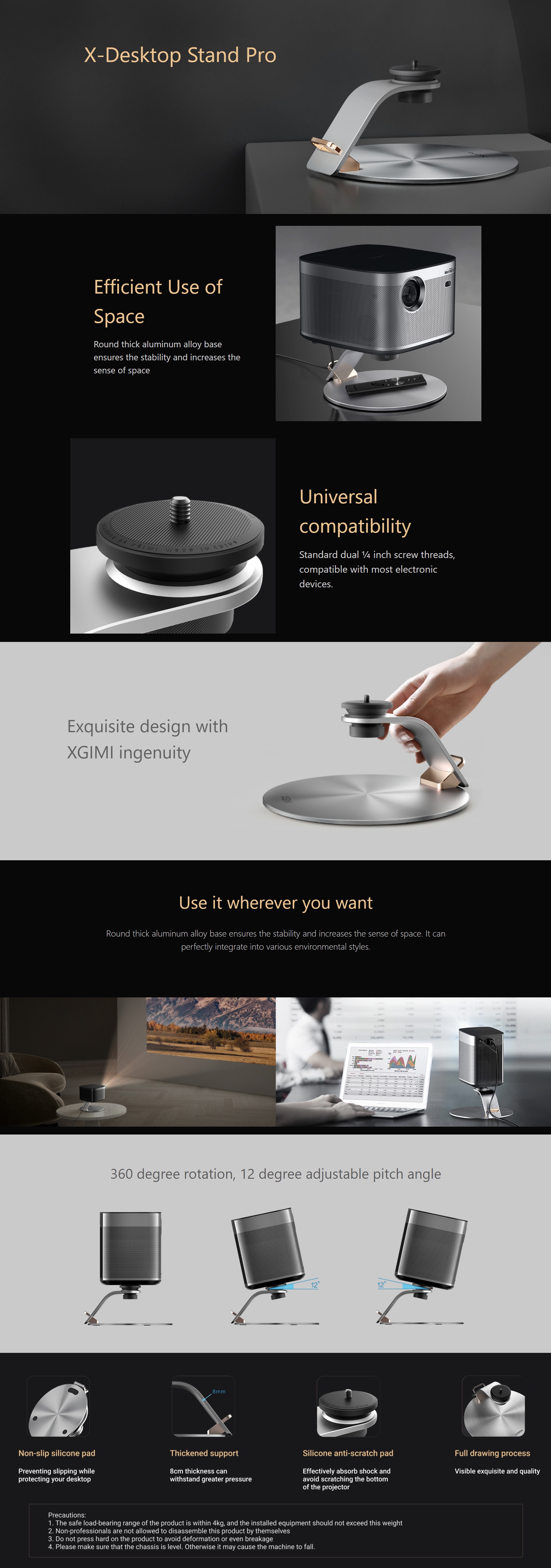 Xgimi Horizon XK03K DLP Home Projector + Xgimi XDesktop Stand Pro