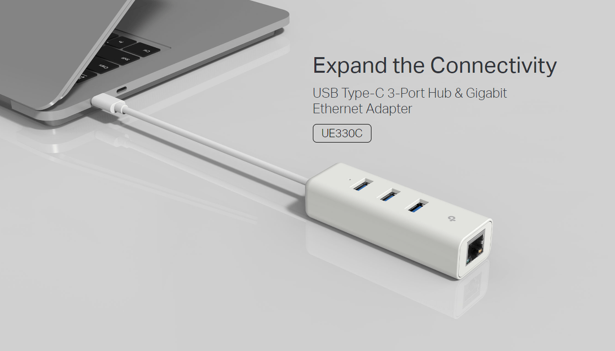 TP-Link UE330C USB Type-C 3-Port Hub & Gigabit Ethernet Adapter [UE330C]
