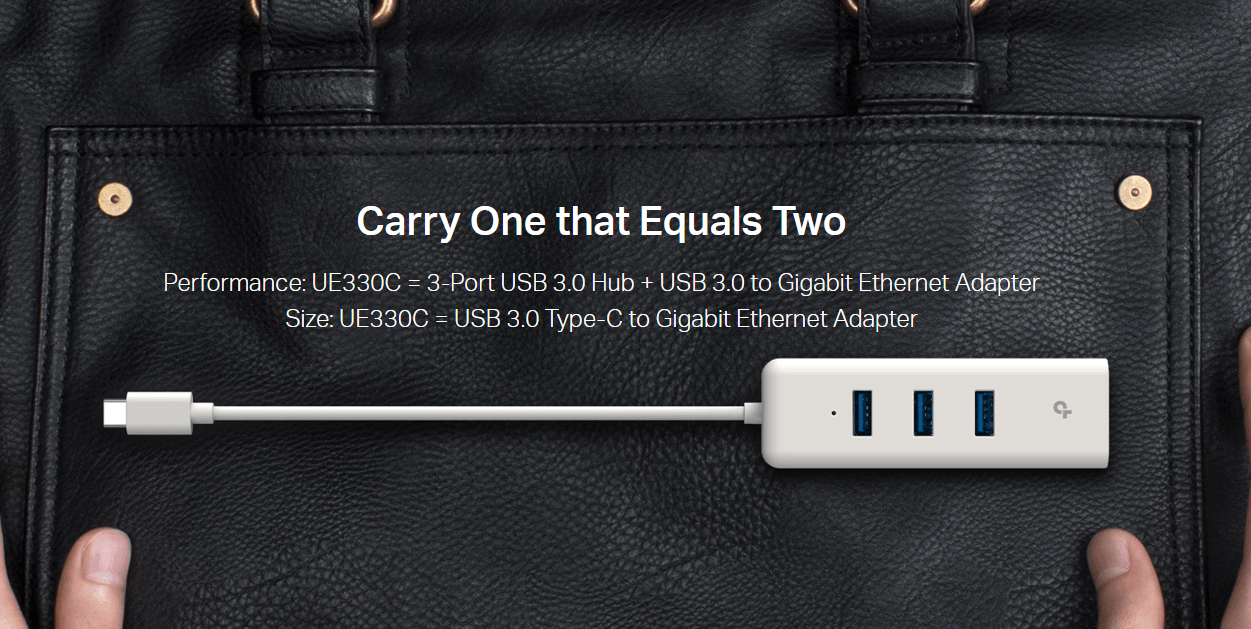 TP-Link UE330C USB Type-C 3-Port Hub & Gigabit Ethernet Adapter [UE330C]