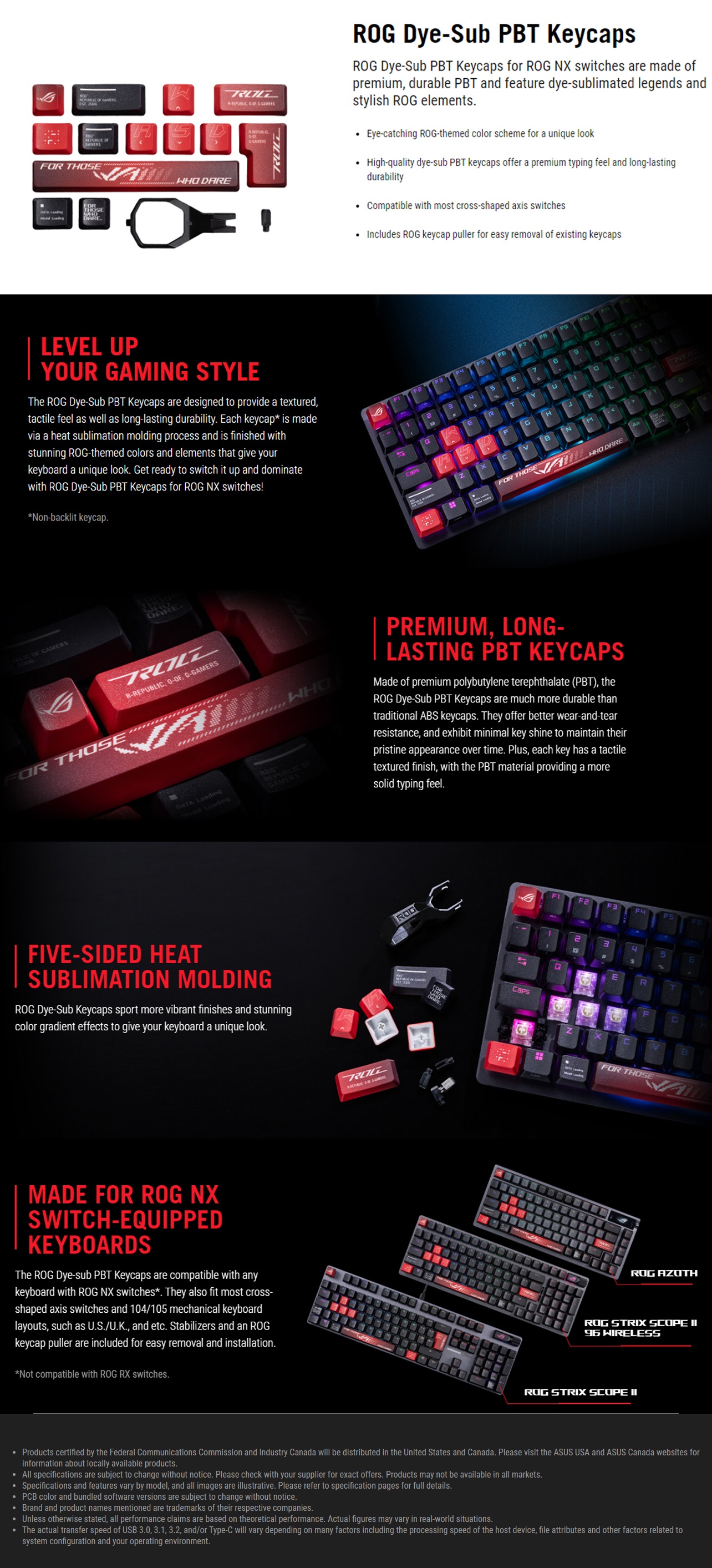 Asus ROG Dye-Sublimated PBT Keycaps [ROG Dye-Sub PBT Keycaps]