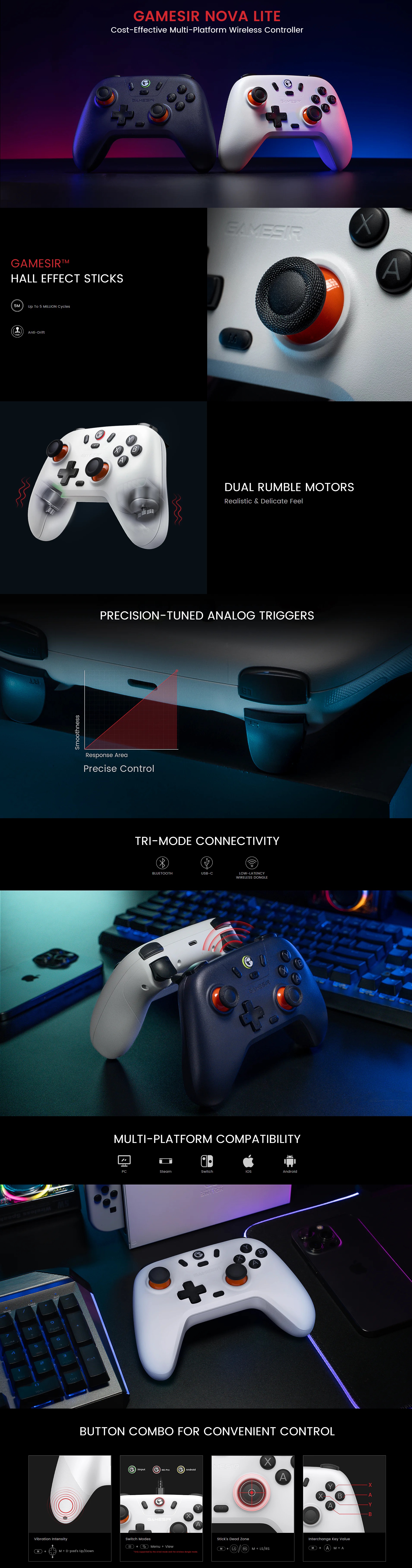 GameSir Nova Lite Multi-platform Wireless Gaming Controller