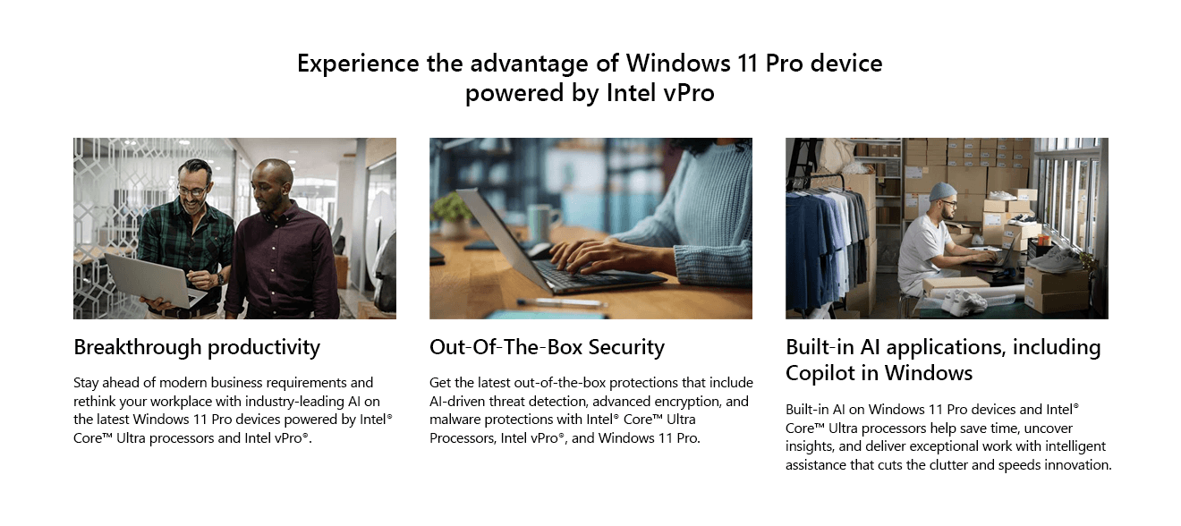 Windows 11 Pro PC with Intel vPro