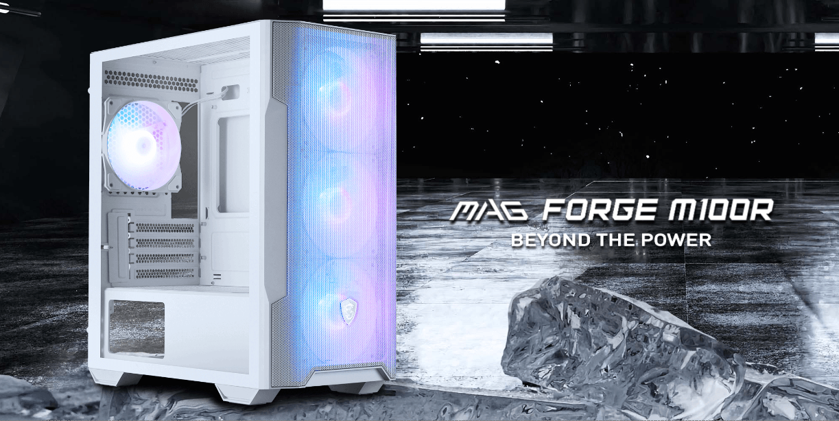 MSI MAG Forge M100R Tempered Glass Micro-ATX Case - White [MAG FORGE ...