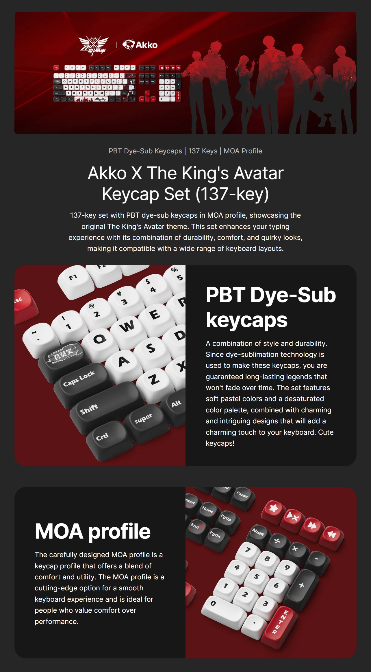 Akko The King's Avatar Keycap Set - Yu Wenzhou (137-Keys) [6925758631617]