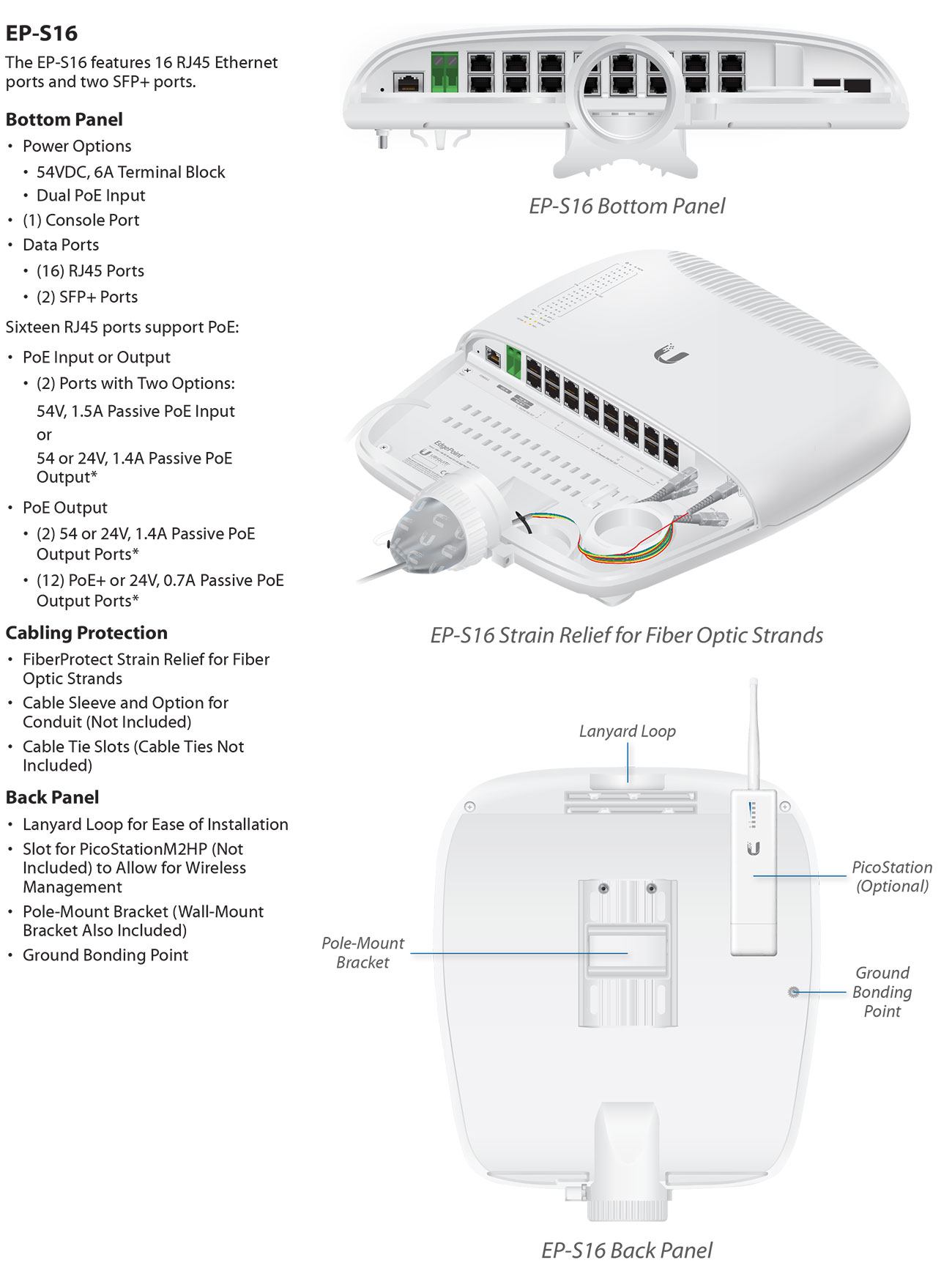Ubiquiti EdgePoint 16 Port PoE Outdoor WISP Switch [NHU-EP-S16]