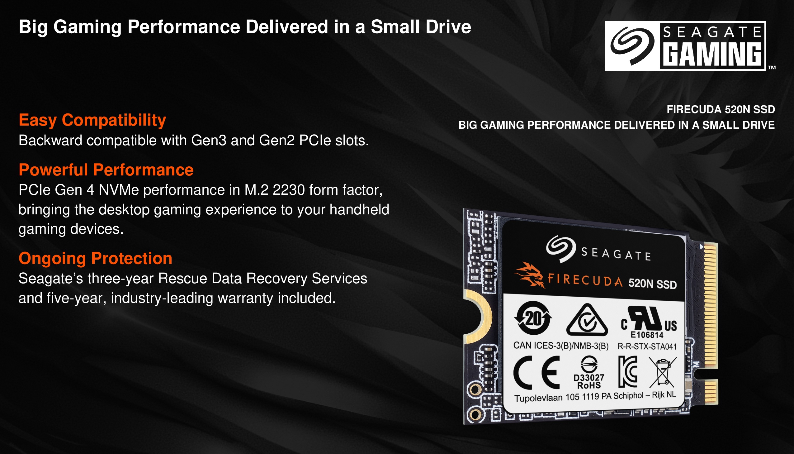 SEAGATE　FireCuda 520N ZP2048GV3A002 Seagate 2TB FIRECUDA 520N SSD (ZP2048GV3A002 )