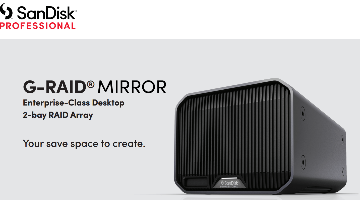 SanDisk Professional G-RAID Mirror Thunderbolt 12TB 2-bay