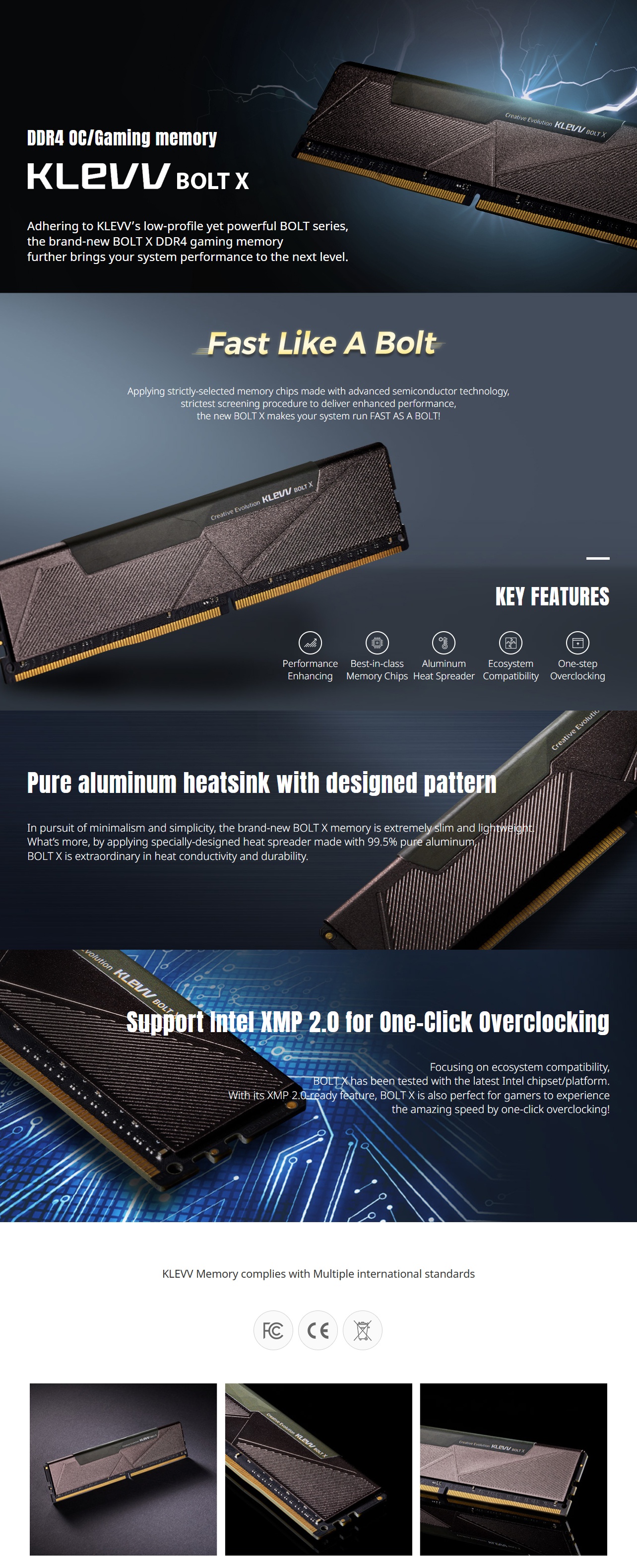 KLEVV Bolt X 32GB (2 x 16GB) DDR4 3200MHz CL16 Desktop RAM