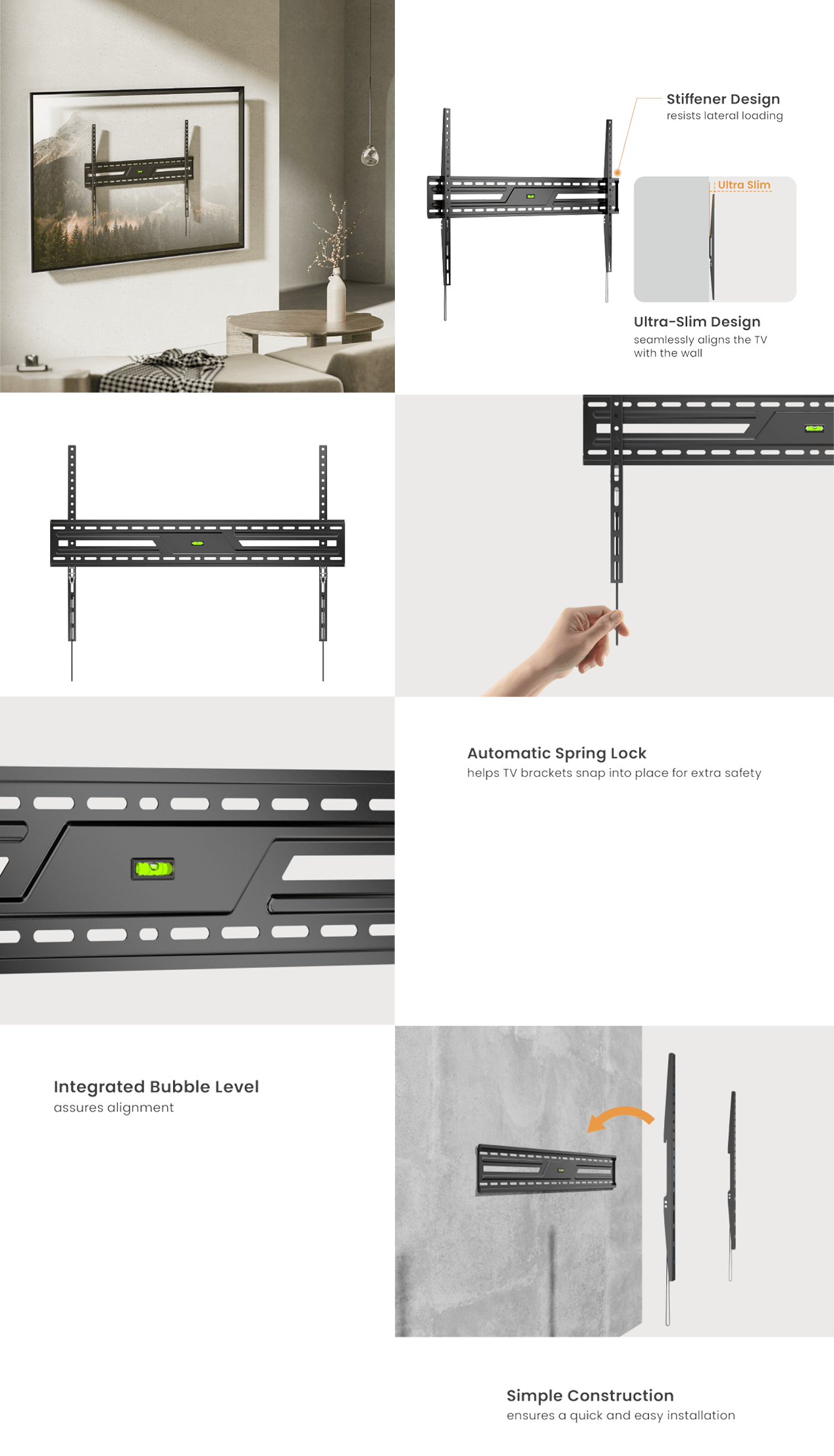Brateck KL38-69F Large-screen Large Fixed TV Wall Mount [KL38-69F]