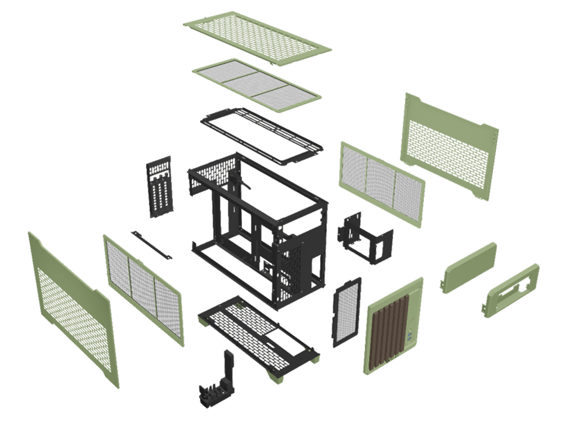 Thermaltake TR100 WS Mini ITX Tower Case - Matcha Green [CA-11A-00SENN-WS]