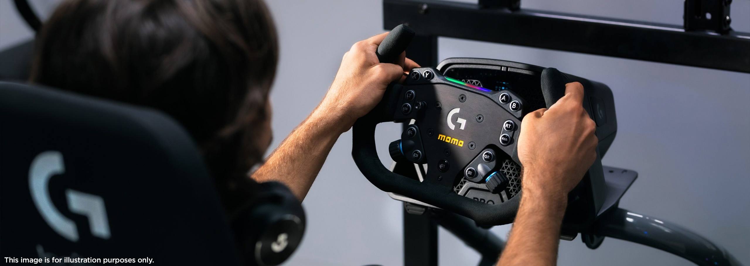 My Sim 320 MOMO x Logitech G SIM GT 320 Microfibre 320mm Steering Wheel - Blue ...