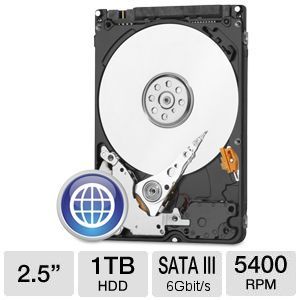 Western Digital 1TB Blue 2.5" Notebook Hard Drive WD10JPVX