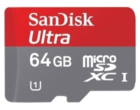 Picture of Sandisk 64GB Ultra Class 10/U1 Micro SD - Great Choice for Android Tablet or Smartphone