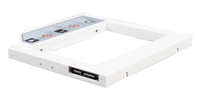 Silverstone White Notebook Optical Drive Slot To 2.5" Bay Converter (9.5" ODD)