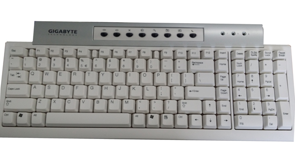 Gigabyte White PS/2 Keyboard w/ Dedicated Multimedia Buttons